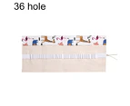 36 Holes Girl Boy Pencil Case Pen Bag Canvas Roll Stationary Holder Panel