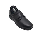 Hush Puppies Roland Mens Shoes Leather Work Casual Tab Close Soft Insole Light - Black