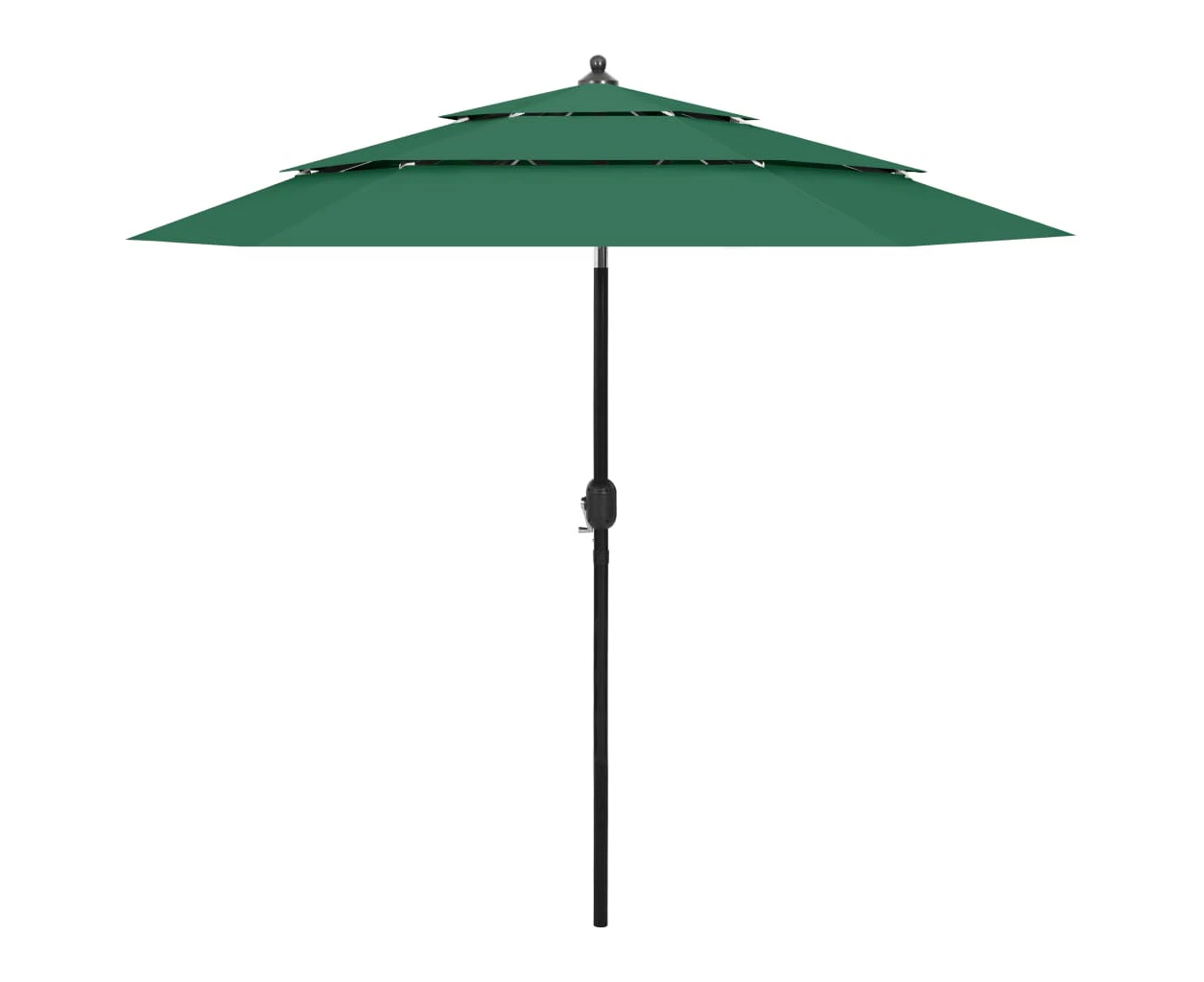 3-Tier Parasol with Aluminium Pole Green 2.5 m