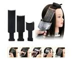 3Pcs Salon Hair Care Dye Colouring Flat Brush Board Comb Set Hairdressing Tool-L Black