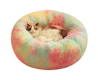 Large Cat Bed Dog Bed for Cats, Small/Medium Dogs, Washable Donut Calming Round