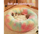 Large Cat Bed Dog Bed for Cats, Small/Medium Dogs, Washable Donut Calming Round