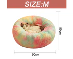 Large Cat Bed Dog Bed for Cats, Small/Medium Dogs, Washable Donut Calming Round