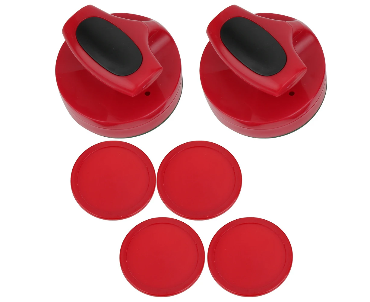 Hockey Game Table 94Mm Slider Pusher Set With 4 Pucks Accessories Large Size Red