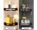 Shower Shelf with Glue, No-Drilling Shower Shelf Black Corner Shelf, No-Drilling Bathroom Shelf, Bathroom Shelf，Pack of 2