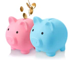 2 Pieces Cute Piggy Bank Cute Plastic Pig Money Bank Adults Unbreakable Piggy Bank Pig Money Box Coin Bank Plastic Saving Coin Box for Boys Girls Kids