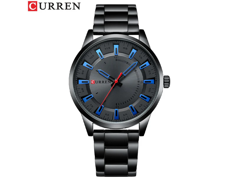 CURREN Top Luxury Brand Stainless Steel Bands Casual Business Black Men Quartz Wristwatch Simple Watches for Men
