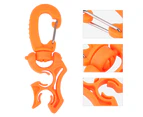 1Pc Outdoor Scuba Diving Double Bcd Low Pressure Hose Clip Holder With Snap Hook Buckle(Orange)