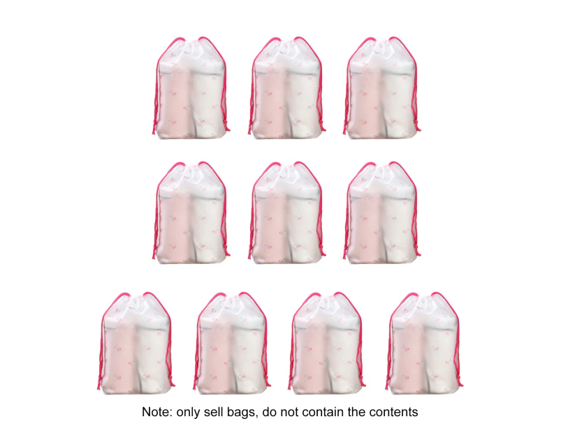 10Pcs Drawstring Bag Printing Dust-proof Wear-resistant Drawstring Shoes Storage Pouch for Travel-B