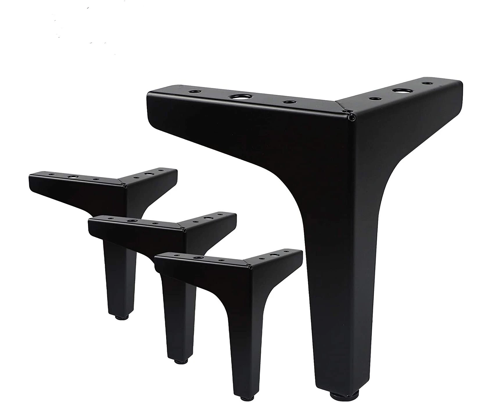 Set of 4 Furniture Legs Load up to 600 KG, Modern Metal Table Leg in Triangle Shape, Hairpin Furniture Leg, Black（15cm）