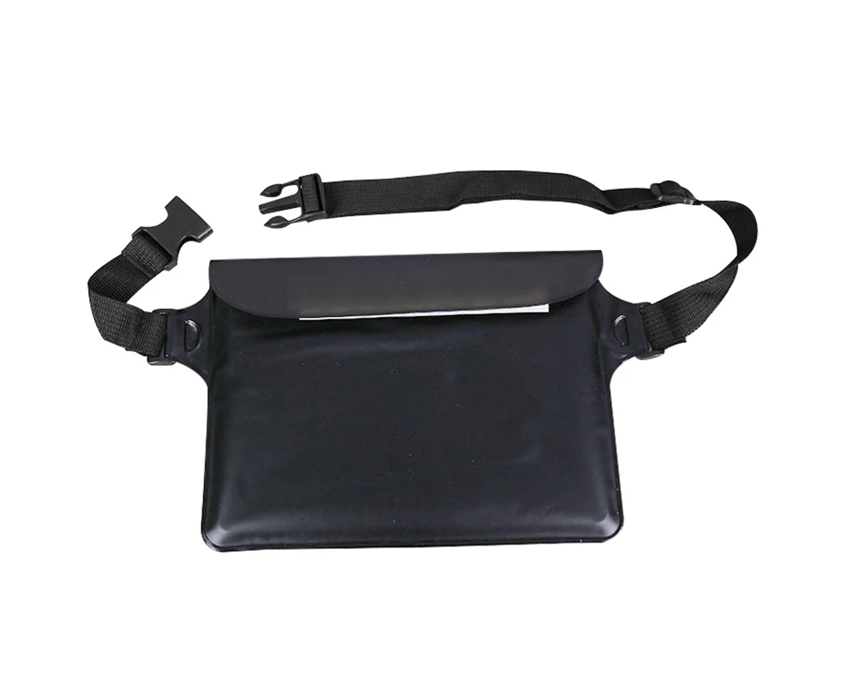 Waterproof Underwater PVC Beach Swimming Mobile Phone Waist Bum Bag Dry Pouch Black