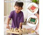 Wooden Board Game, 4 Players Shut The Box Dice Game