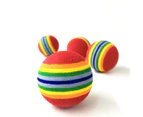 Rainbow Striped Ball Pet Chewing Biting Chasing Puppy Dog Cat Play Fetch Toy-Rainbow M