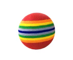 Rainbow Striped Ball Pet Chewing Biting Chasing Puppy Dog Cat Play Fetch Toy-Rainbow M