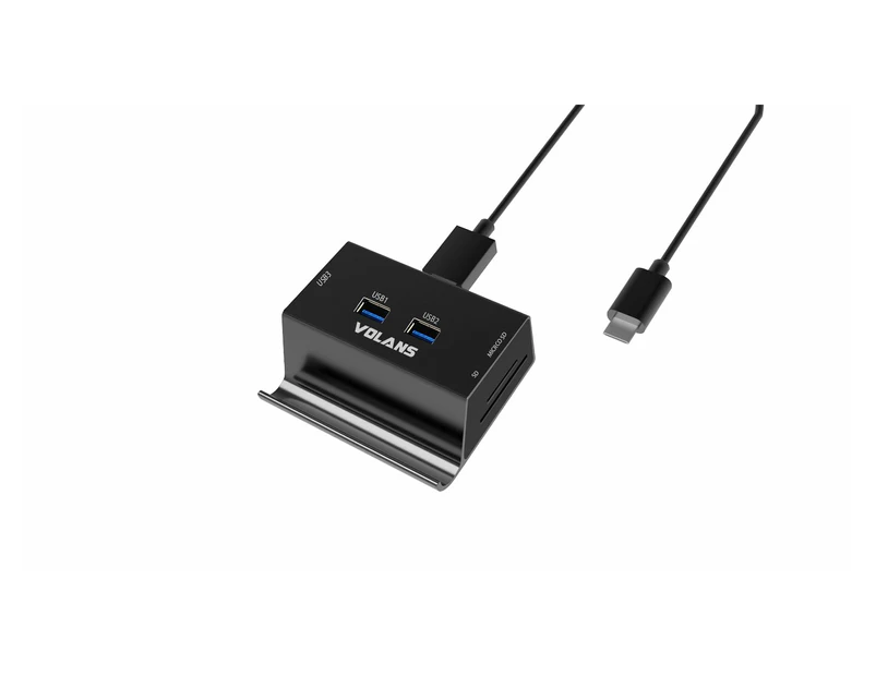 Volans Aluminium USB-C to 3xUSB 3.0+ Multi Card Reader [VL-HB03R-C]