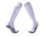 Adult Breathable Football Soccer Sports Training Men Sports High Tube Socks White