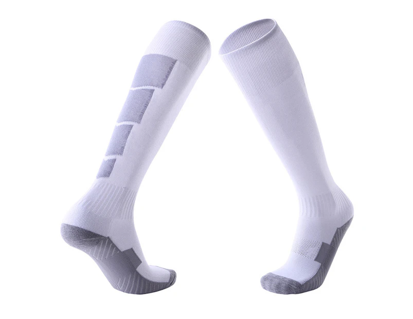 Adult Breathable Football Soccer Sports Training Men Sports High Tube Socks White