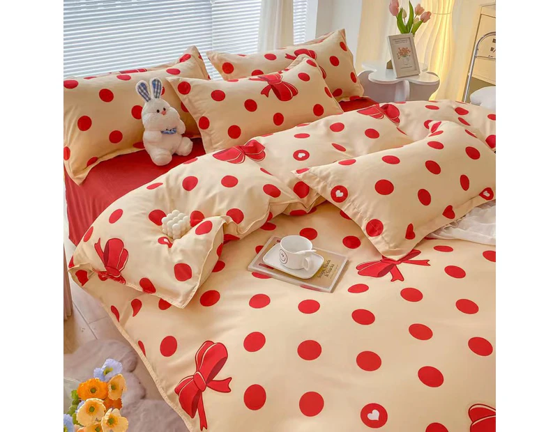 4 Pieces, Quilt Cover Set, (Queen Size) Lightweight Soft Duvet Cover 180*220cmsheets Pillowcases