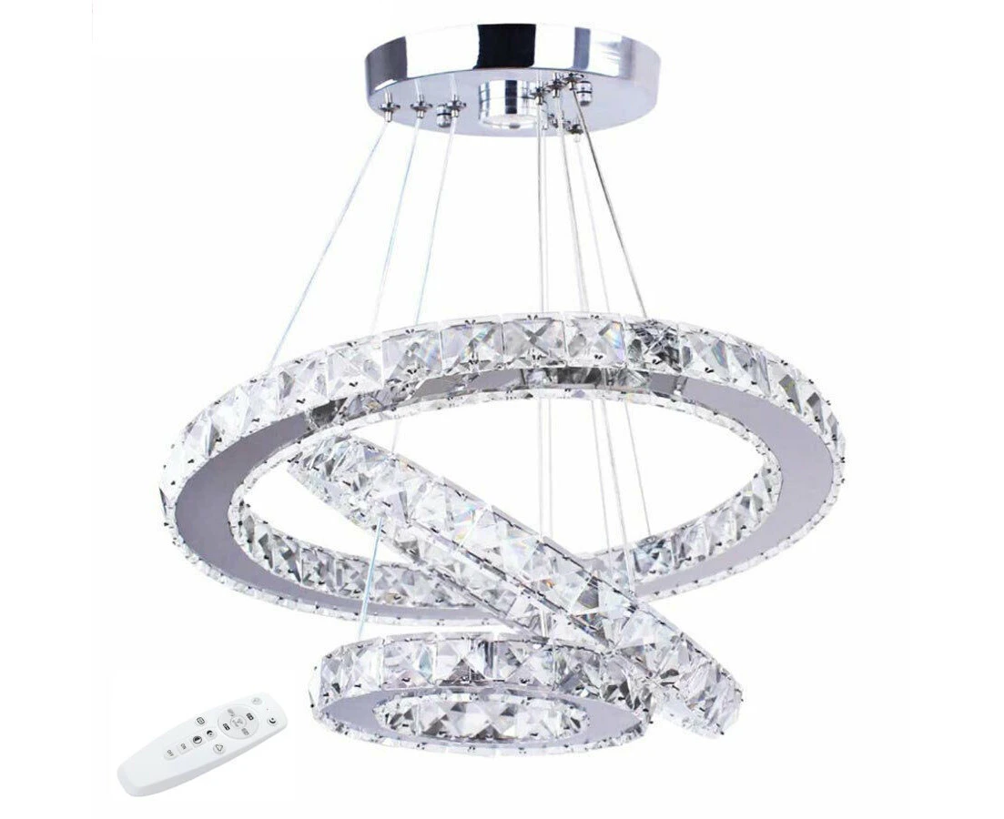 Oweite 3Ring Modern K9 Crystal Chandelier Led Hanging Lights Hanglamp Lighting Fixtures Lustre Ceiling Crystal Chandelier Round