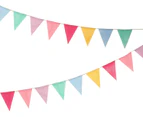 2pcs 12 Multicolor Flags Burlap Bunting Banner Pastel Rainbow Decor