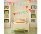 2pcs 12 Multicolor Flags Burlap Bunting Banner Pastel Rainbow Decor