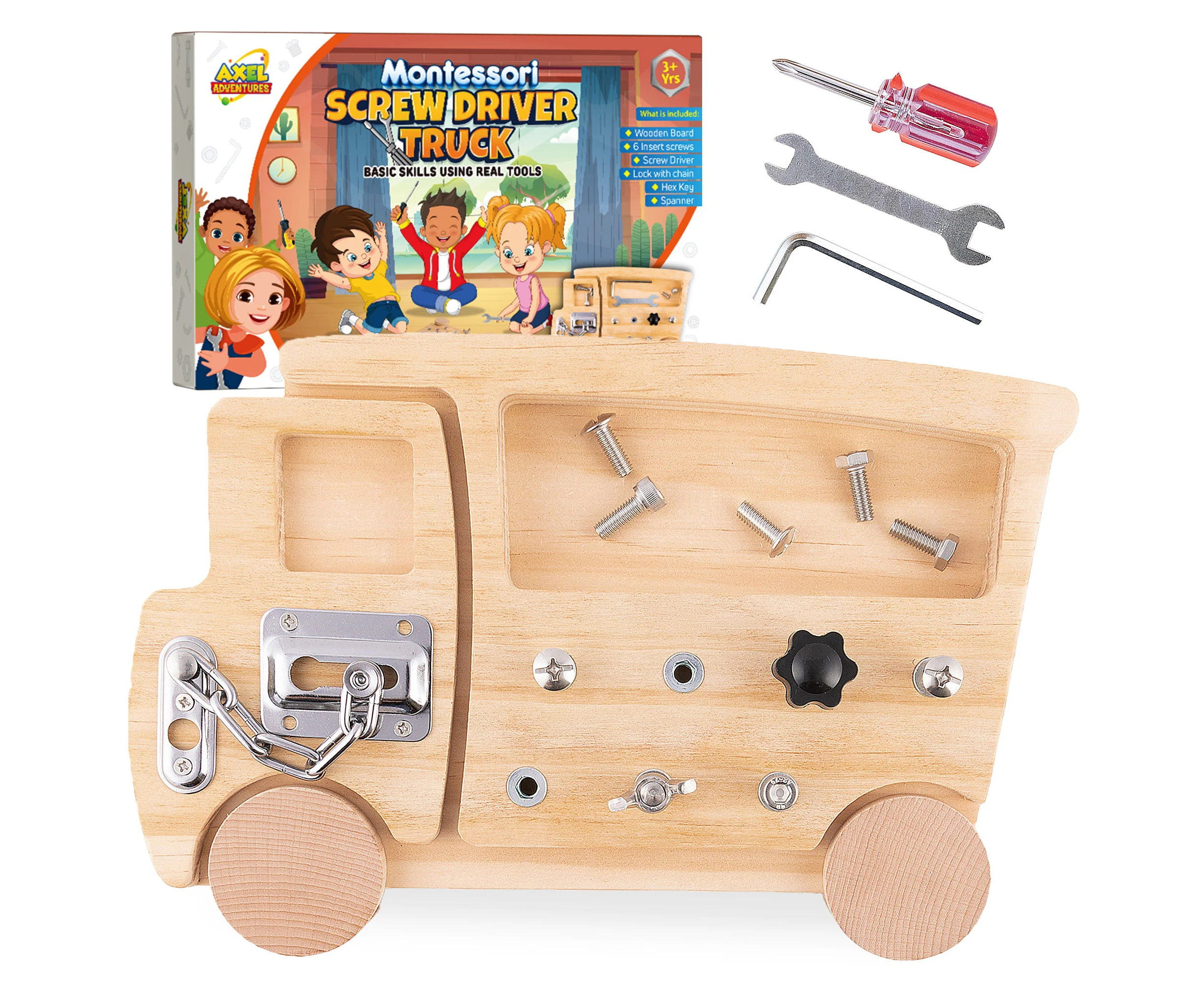 Montessori Screwdriver Truck Real Tools Toy for Kids