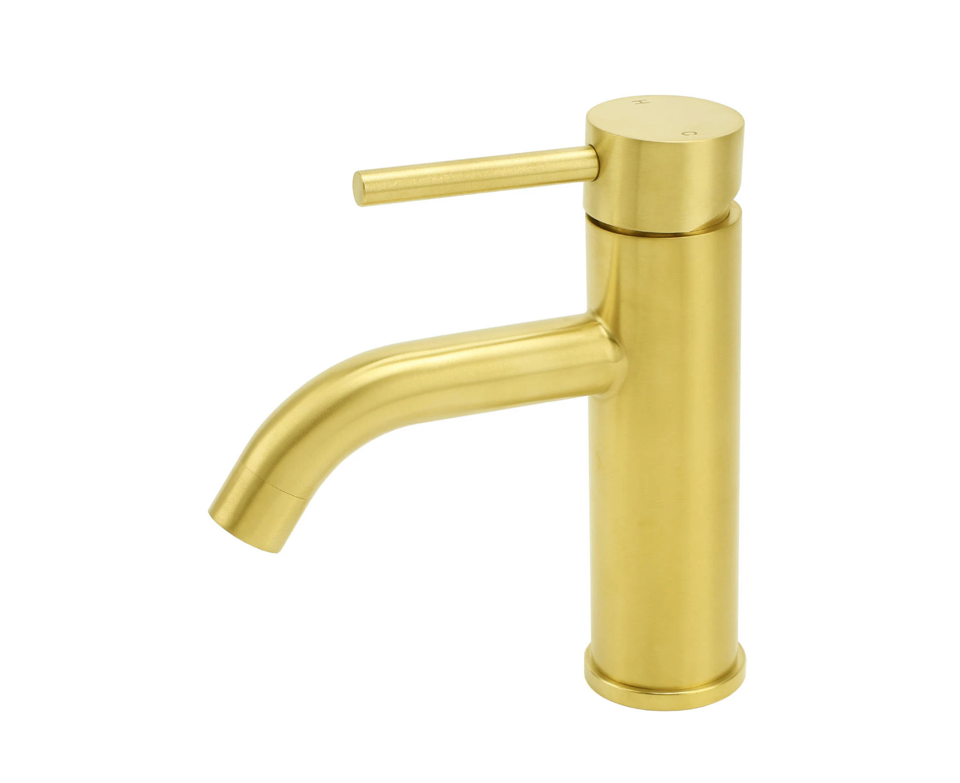 WELS Brushed Gold Kitchen Laundry Round Basin Mixer Vanity Sink Faucet Tap Set