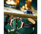 CURREN Fashion Luxury Watches for Women Malachite Green Quartz Dress Bracelet Wristwatch with Leather Female Clock