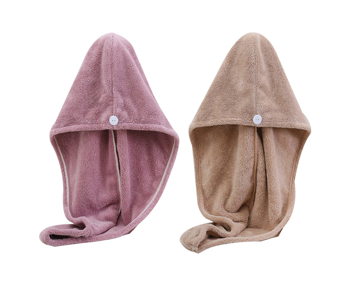 Hair Towel Wrap for Women, 2 Pack Absorbent Quick Dry Hair Turban for Drying Curly Long Thick Hair