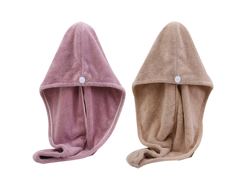 Hair Towel Wrap for Women, 2 Pack Absorbent Quick Dry Hair Turban for Drying Curly Long Thick Hair