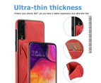 ZY Samsung Galaxy A50/A50s/A30s Case with Card Holder Stand - Red