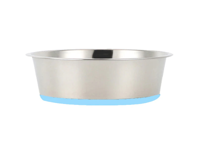 Stainless Steel Metal Dog Bowls | Nonslip Rubber Bottom Design | Ideal Food Water Bowls Set for Dog - Blue