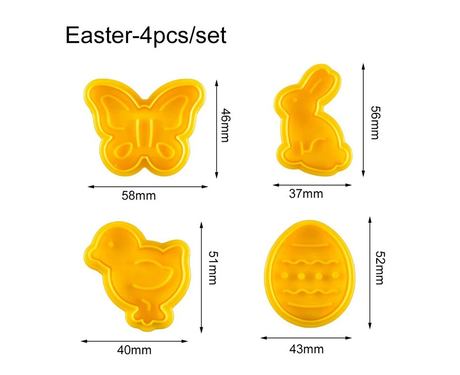 Easter Plastic Cookie Cutter Rabbit Egg Biscuit Cutter Happy Easter Decorations For Home Bunny Easter Party Supplies Kids Gifts - Style-2