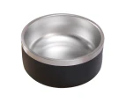 Stainless Steel, Non-Slip Dog Bowl, Holds 32 Ounces - Black