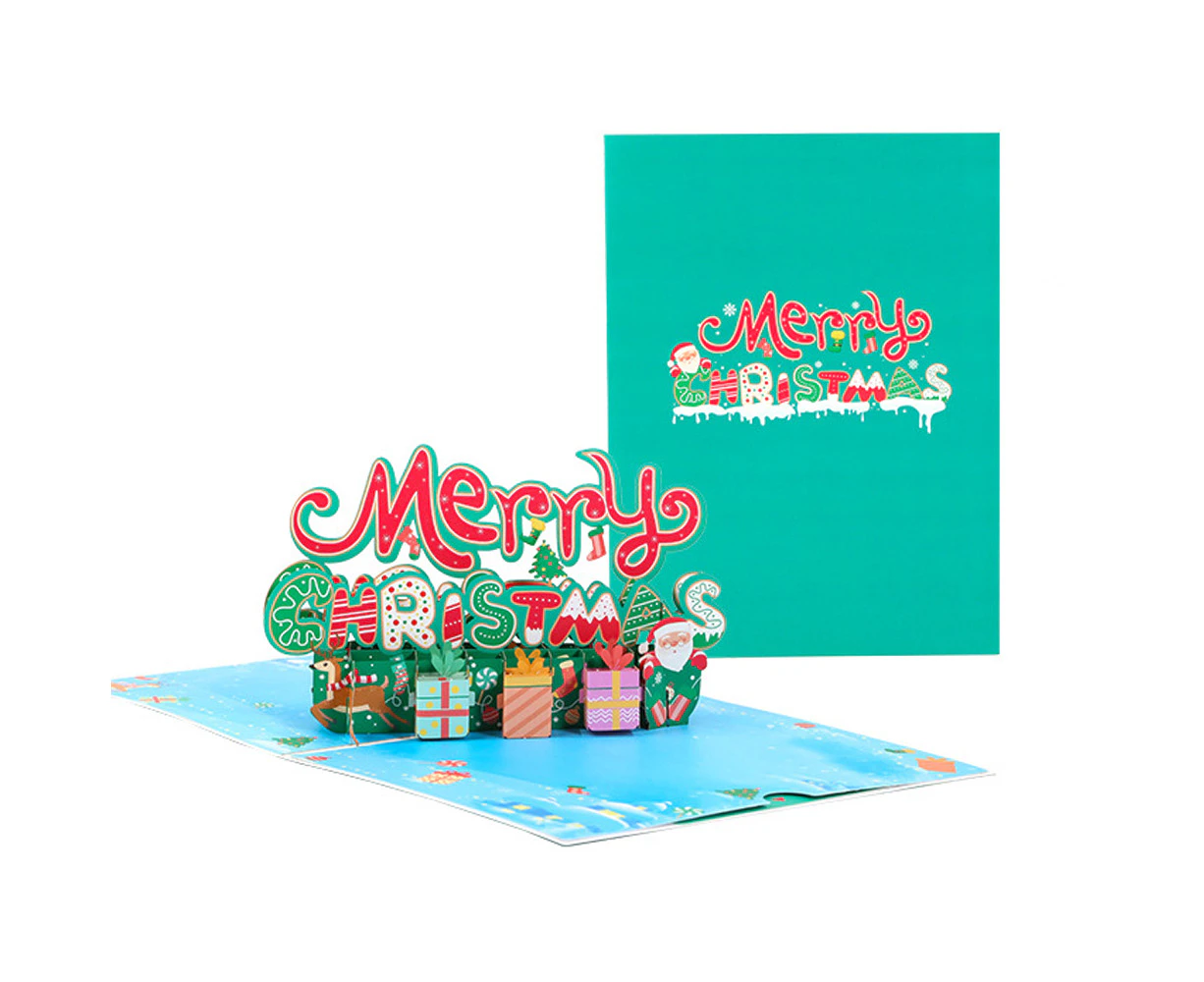 Merry Christmas Pop Up Card,  3D Popup Greeting Cards for Christmas, Pop Up Christmas Cards, Christmas Card 3D