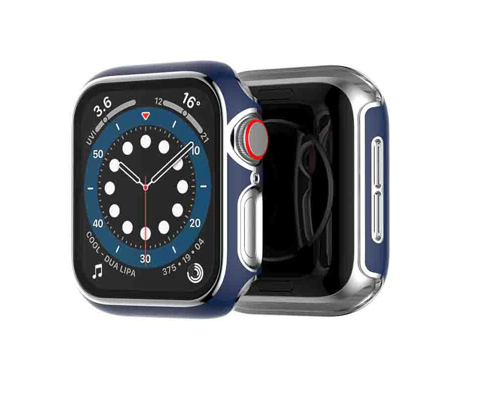 RITCHE Screen Protective Case Laser Carve Lightweight Fit For Apple Watch -Blue