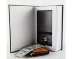 Book Safe with Key Lock,Dictionary Diversion Secret Safe Box,Money Hidden Lock Box,9.45" X 6.0" X 2 .2" Large Black