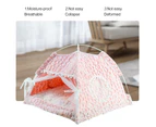 Pet Nest Semi-closed Design Pet Hideout Detachable Cute Pet Nest Tent Pet Supplies-Pink