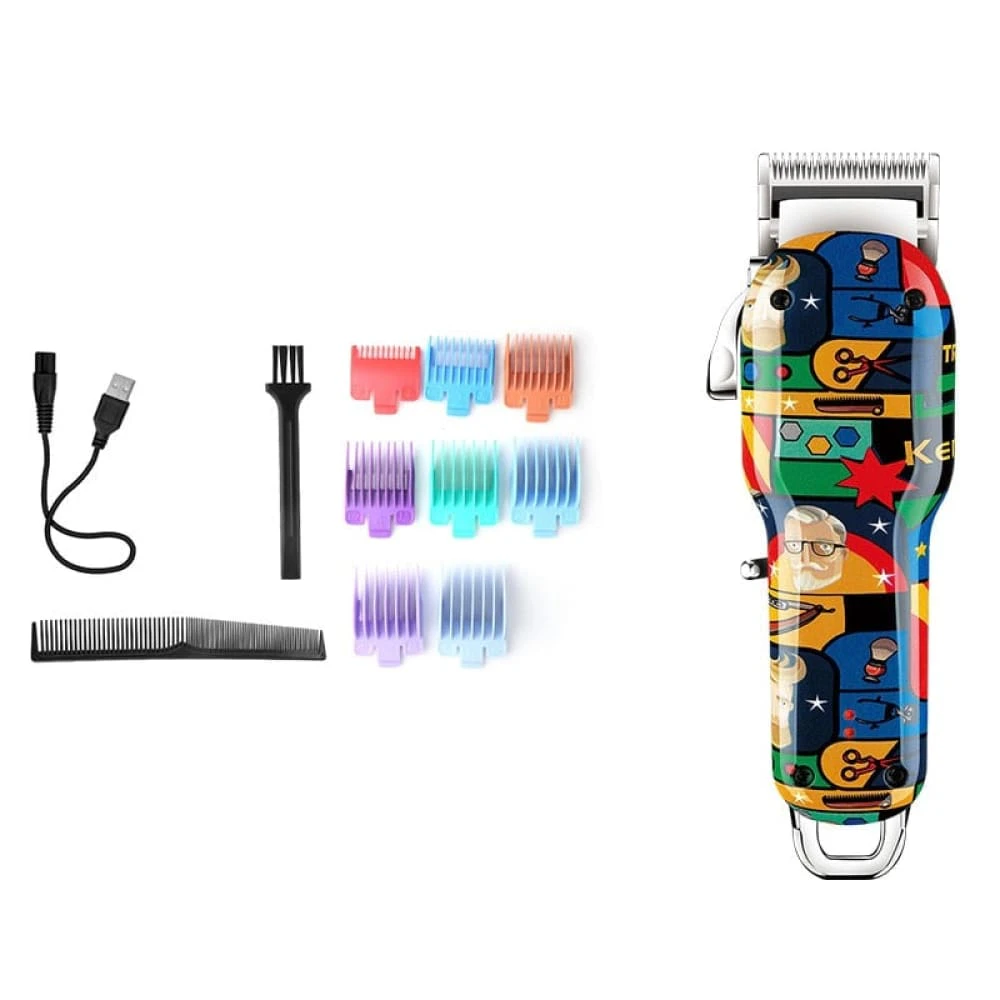 Professional Barbers Blending Fade Hair Clipper Wired Electric Trimmer Graffiti