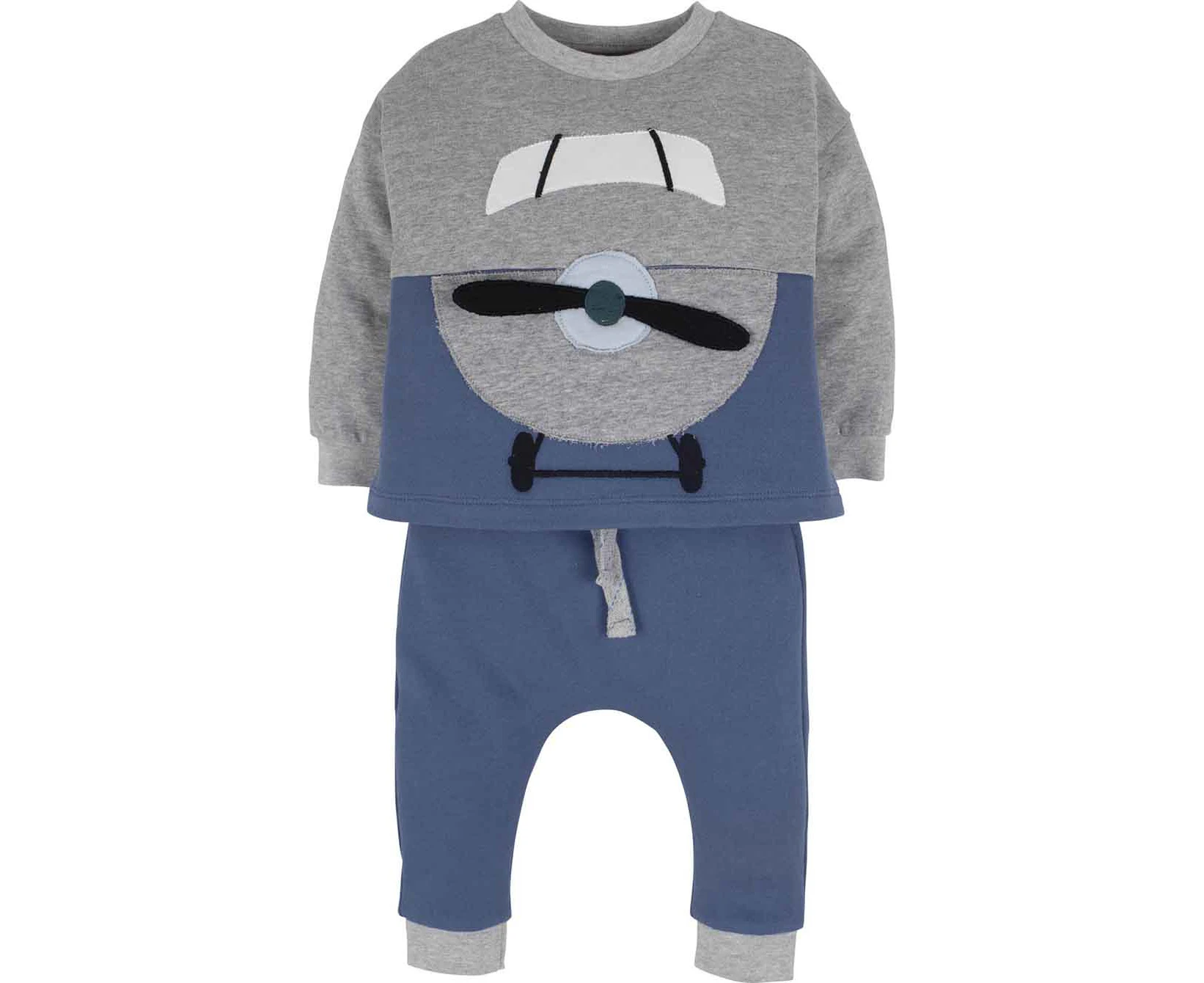 Mamino Baby Boy Plane Pant & Long Sleeves Sweatshirt 2 Pieces Set