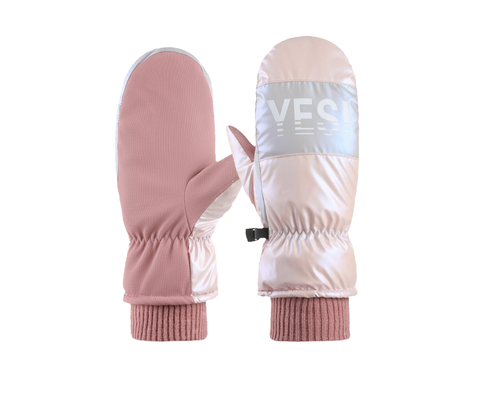 1 Pair Women Mittens Thickened Easy to Wear Breathable Skiing Fishing Women Gloves for Sports-Pink