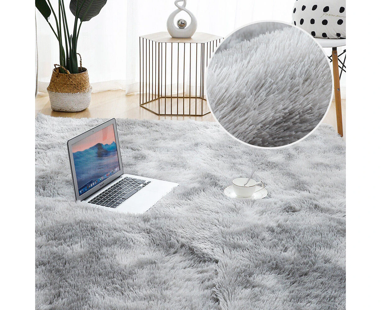 Light Grey Floor Rug Rugs Fluffy Area Carpet Shaggy Soft Large Pads Living Room Bedroom Pad 160*230cm