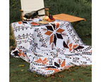 Knitted Blanket Fadeless Cozy Washable Ethnic Style Bohemia Keep Warm Orange Vintage Picnic Blanket for Outdoor