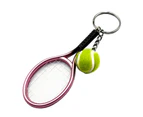 Simulation Mini Tennis Racket Ball Keychain Pendant Bag Key Ring Accessories Green
