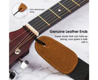 Luxury Leather Cotton Guitar Acoustic Electric Basses Guitar Strap Adjustable - Black