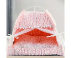 Pet Nest Semi-closed Design Pet Hideout Detachable Cute Pet Nest Tent Pet Supplies-Pink