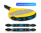 2Pcs Tennis Racket Tape 3D Stereo Effect Wrap Guard TPU Beach Tennis Paddle Head Tape for Player-Black & Blue