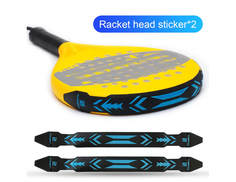 2Pcs Tennis Racket Tape 3D Stereo Effect Wrap Guard TPU Beach Tennis Paddle Head Tape for Player-Black & Blue