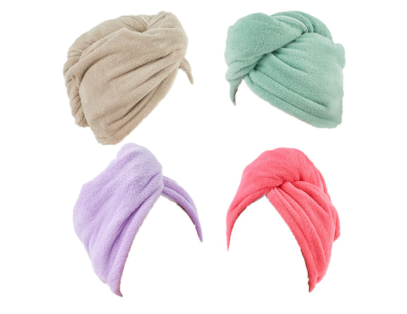 4-Pack Express Hair Wrap Towelettes Microfiber Bandanas Wet Hair Wrap Towelettes Quick Dry