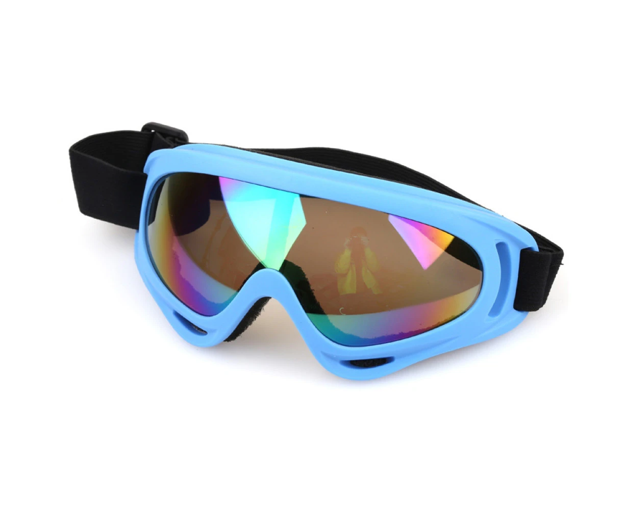 Unisex Skiing Snowboard Skate Snowmobile Glasses Windproof Dustproof Goggles-Blue